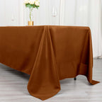 Polyester 72"x120" Rectangle Tablecloth Cinnamon Brown - Durable and Stylish Table Cover - Bell Racket Store