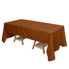 Polyester 72"x120" Rectangle Tablecloth Cinnamon Brown - Durable and Stylish Table Cover - Bell Racket Store