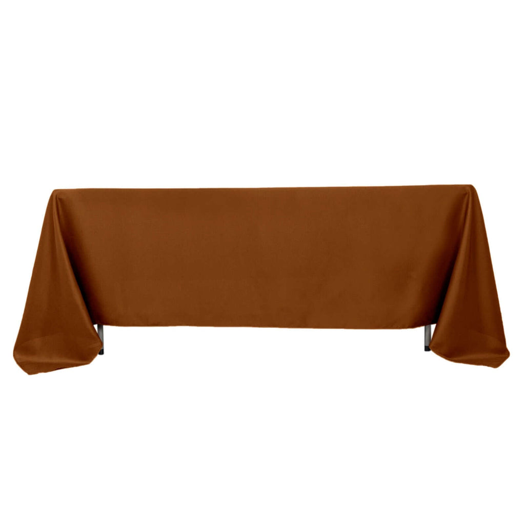 Polyester 72"x120" Rectangle Tablecloth Cinnamon Brown - Durable and Stylish Table Cover - Bell Racket Store