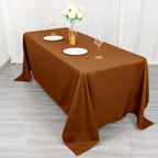 Polyester 72"x120" Rectangle Tablecloth Cinnamon Brown - Durable and Stylish Table Cover - Bell Racket Store