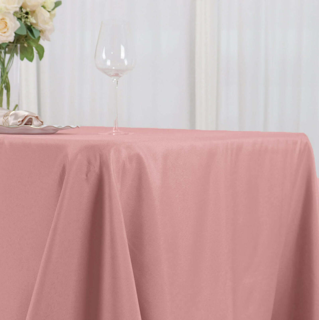 Polyester 72"x120" Rectangle Tablecloth Dusty Rose - Durable and Stylish Table Cover - Bell Racket Store