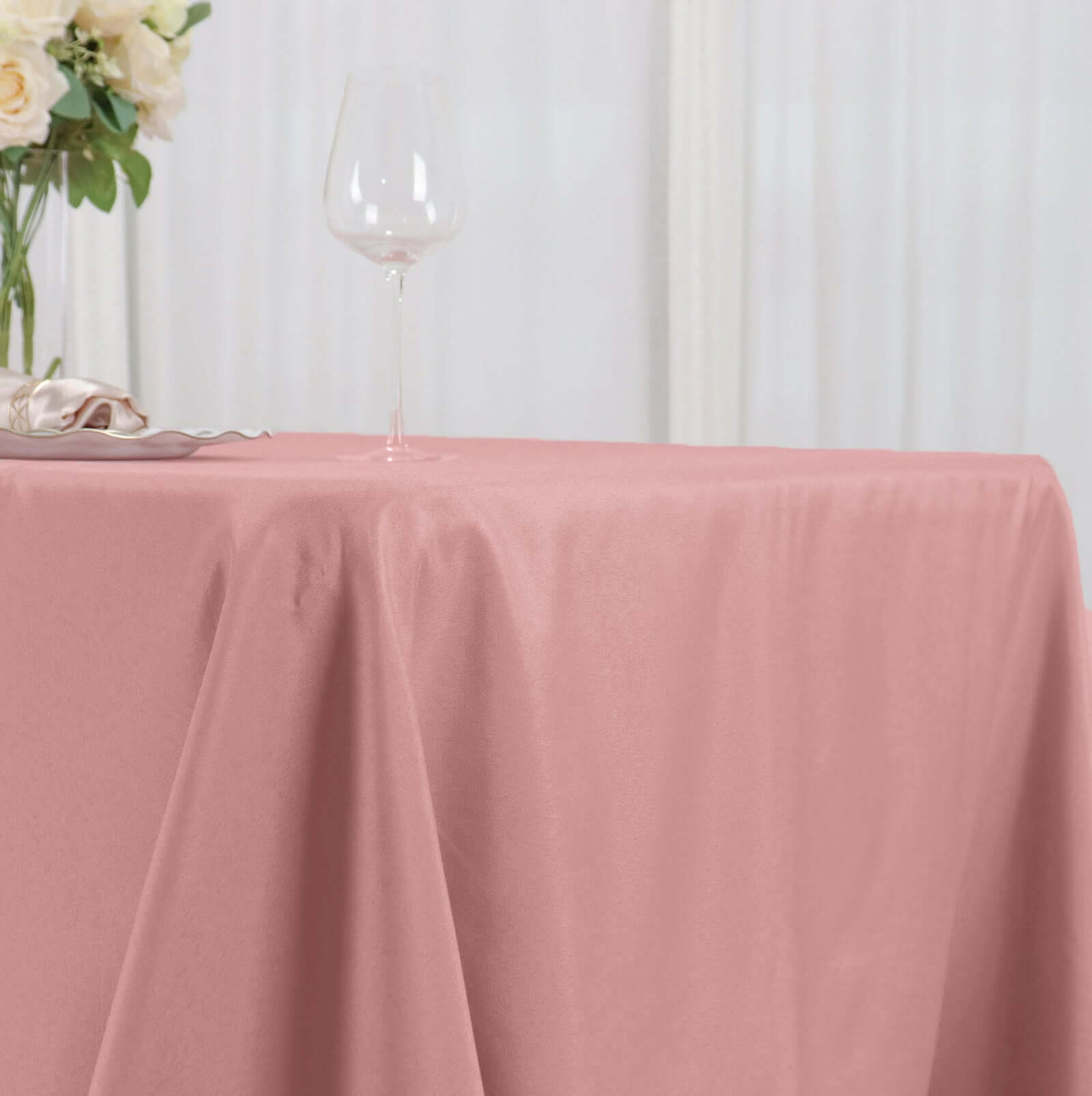 Polyester 72"x120" Rectangle Tablecloth Dusty Rose - Durable and Stylish Table Cover - Bell Racket Store