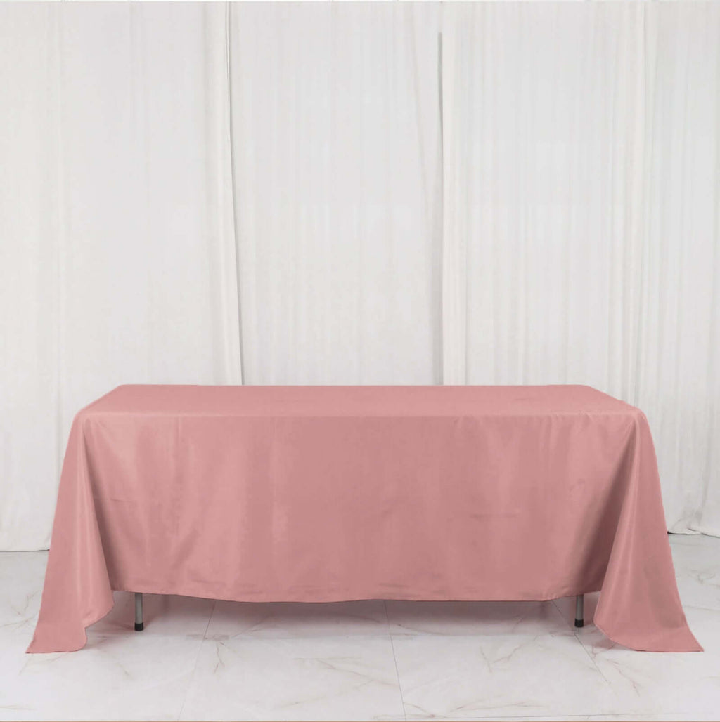 Polyester 72"x120" Rectangle Tablecloth Dusty Rose - Durable and Stylish Table Cover - Bell Racket Store