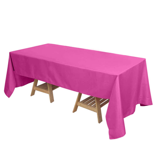 Polyester 72"x120" Rectangle Tablecloth Fuchsia - Durable and Stylish Table Cover - NestOCart