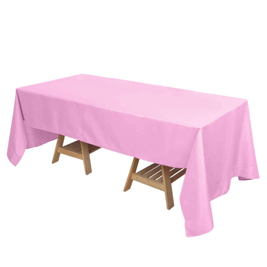 Polyester 72"x120" Rectangle Tablecloth Pink - Durable and Stylish Table Cover - NestOCart