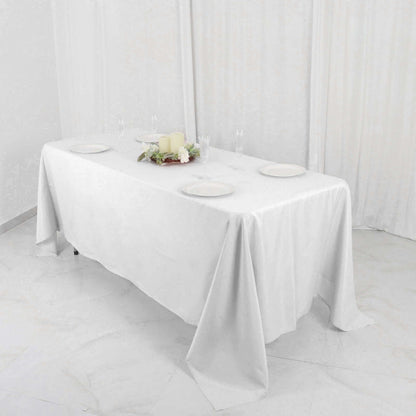 Polyester 72"x120" Rectangle Tablecloth White - Durable and Stylish Table Cover for Events - NestOCart