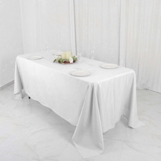 Polyester 72"x120" Rectangle Tablecloth White - Durable and Stylish Table Cover for Events - NestOCart