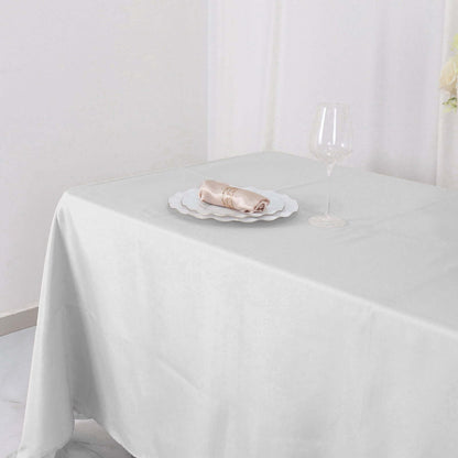 Polyester 72"x120" Rectangle Tablecloth White - Durable and Stylish Table Cover for Events - NestOCart