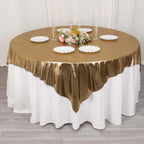 Polyester 72"x72" Table Overlay Square Tablecloth Antique Gold - Sequin Dots Wrinkle - Free Table Cover - Bell Racket Store