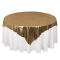 Polyester 72"x72" Table Overlay Square Tablecloth Antique Gold - Sequin Dots Wrinkle - Free Table Cover - Bell Racket Store