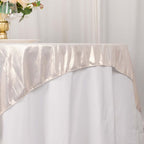 Polyester 72"x72" Table Overlay Square Tablecloth Beige - Sequin Dots Wrinkle - Free Table Cover - Bell Racket Store