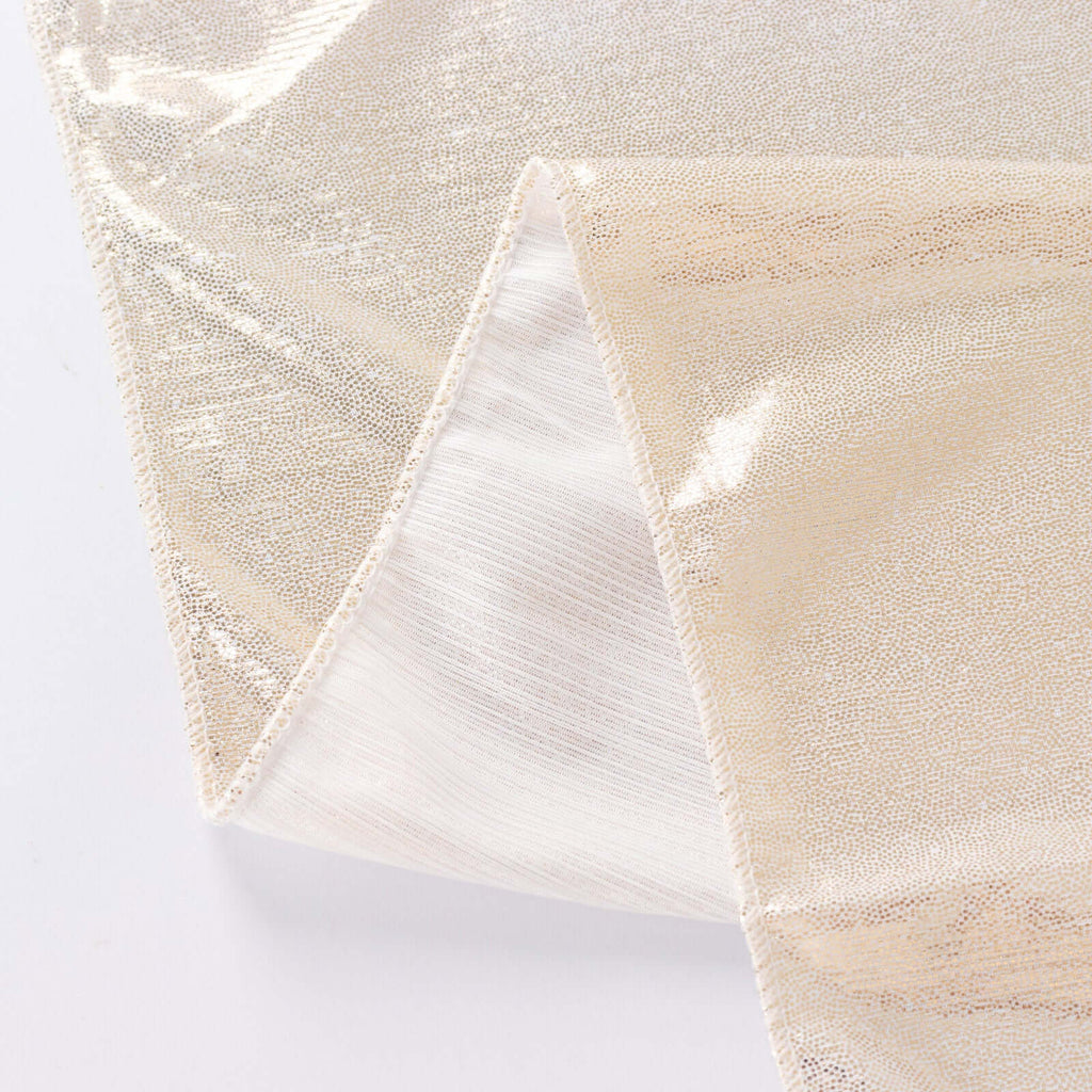 Polyester 72"x72" Table Overlay Square Tablecloth Beige - Sequin Dots Wrinkle - Free Table Cover - Bell Racket Store