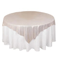 Polyester 72"x72" Table Overlay Square Tablecloth Beige - Sequin Dots Wrinkle - Free Table Cover - Bell Racket Store
