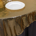 Polyester 72"x72" Table Overlay Square Tablecloth Black - Gold Foil Disco Mirror Ball Design for Stylish Celebrations - Bell Racket Store