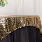 Polyester 72"x72" Table Overlay Square Tablecloth Black - Gold Foil Disco Mirror Ball Design for Stylish Celebrations - Bell Racket Store