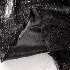 Polyester 72"x72" Table Overlay Square Tablecloth Black - Metallic Fringe Shag Tinsel Table Cover - Bell Racket Store