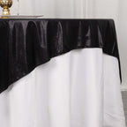 Polyester 72"x72" Table Overlay Square Tablecloth Black - Sequin Dots Wrinkle - Free Table Cover - Bell Racket Store