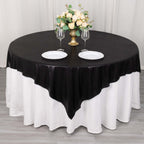 Polyester 72"x72" Table Overlay Square Tablecloth Black - Sequin Dots Wrinkle - Free Table Cover - Bell Racket Store
