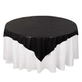 Polyester 72"x72" Table Overlay Square Tablecloth Black - Sequin Dots Wrinkle - Free Table Cover - Bell Racket Store