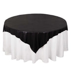 Polyester 72"x72" Table Overlay Square Tablecloth Black - Sequin Dots Wrinkle - Free Table Cover - Bell Racket Store