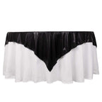 Polyester 72"x72" Table Overlay Square Tablecloth Black - Sequin Dots Wrinkle - Free Table Cover - Bell Racket Store