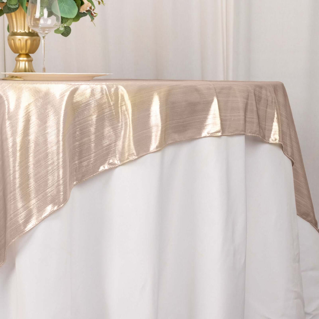 Polyester 72"x72" Table Overlay Square Tablecloth Blush - Sequin Dots Wrinkle - Free Table Cover - Bell Racket Store