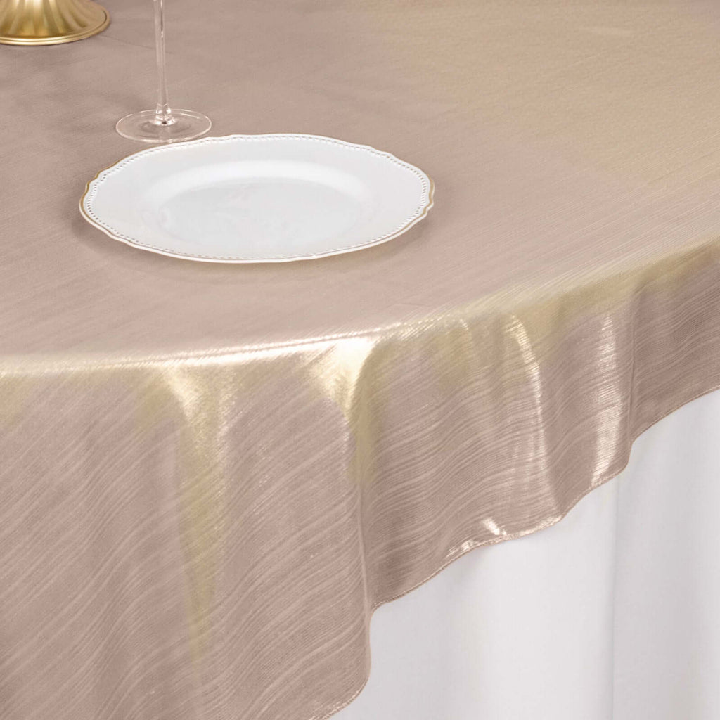 Polyester 72"x72" Table Overlay Square Tablecloth Blush - Sequin Dots Wrinkle - Free Table Cover - Bell Racket Store