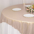 Polyester 72"x72" Table Overlay Square Tablecloth Blush - Sequin Dots Wrinkle - Free Table Cover - Bell Racket Store