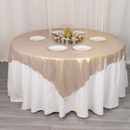 Polyester 72"x72" Table Overlay Square Tablecloth Blush - Sequin Dots Wrinkle - Free Table Cover - Bell Racket Store