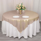 Polyester 72"x72" Table Overlay Square Tablecloth Blush - Sequin Dots Wrinkle - Free Table Cover - Bell Racket Store