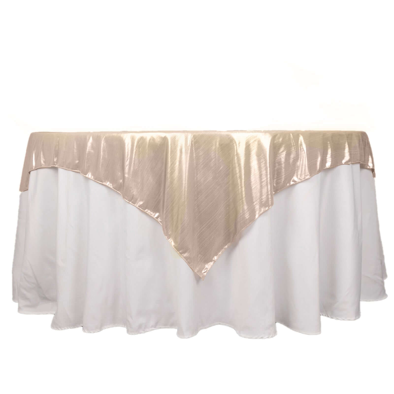 Polyester 72"x72" Table Overlay Square Tablecloth Blush - Sequin Dots Wrinkle - Free Table Cover - Bell Racket Store