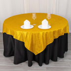 Polyester 72"x72" Table Overlay Square Tablecloth Gold - Glitter Sparkle Design for Classy Celebrations - Bell Racket Store