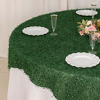 Polyester 72"x72" Table Overlay Square Tablecloth Green - Fringe Shag Table Topper - Bell Racket Store