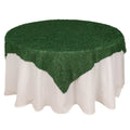 Polyester 72"x72" Table Overlay Square Tablecloth Green - Fringe Shag Table Topper - Bell Racket Store