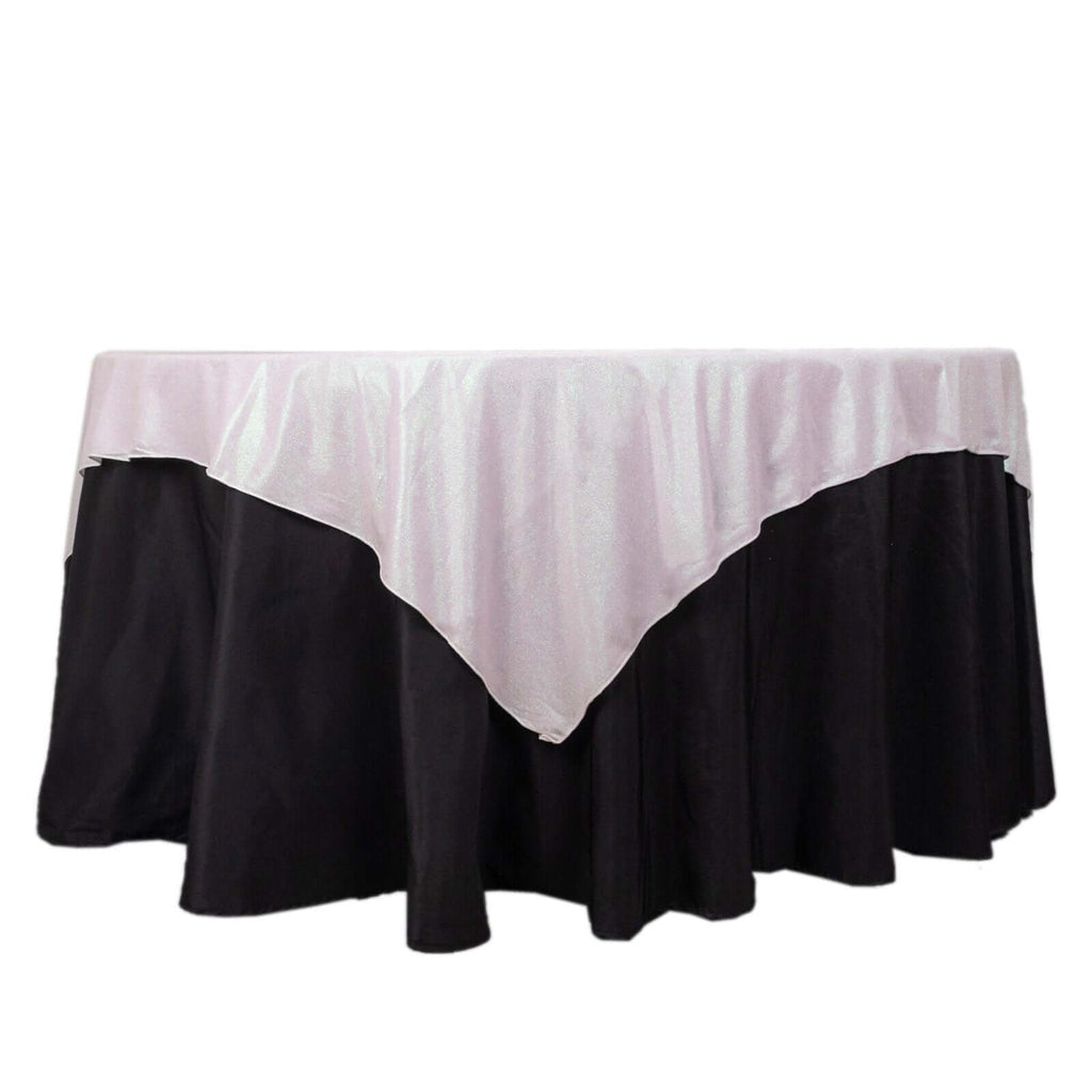 Polyester 72"x72" Table Overlay Square Tablecloth Iridescent - Glitter Sparkle Table Topper - Bell Racket Store