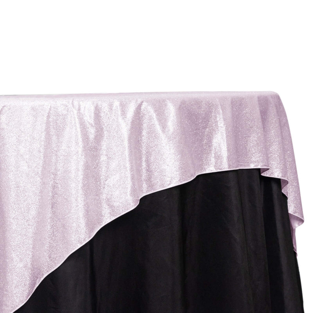 Polyester 72"x72" Table Overlay Square Tablecloth Iridescent - Glitter Sparkle Table Topper - Bell Racket Store