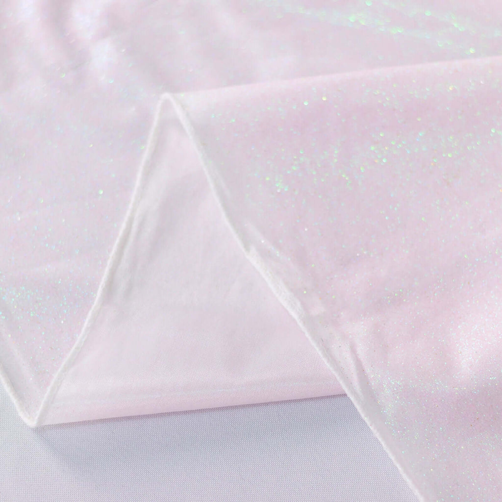 Polyester 72"x72" Table Overlay Square Tablecloth Iridescent - Glitter Sparkle Table Topper - Bell Racket Store