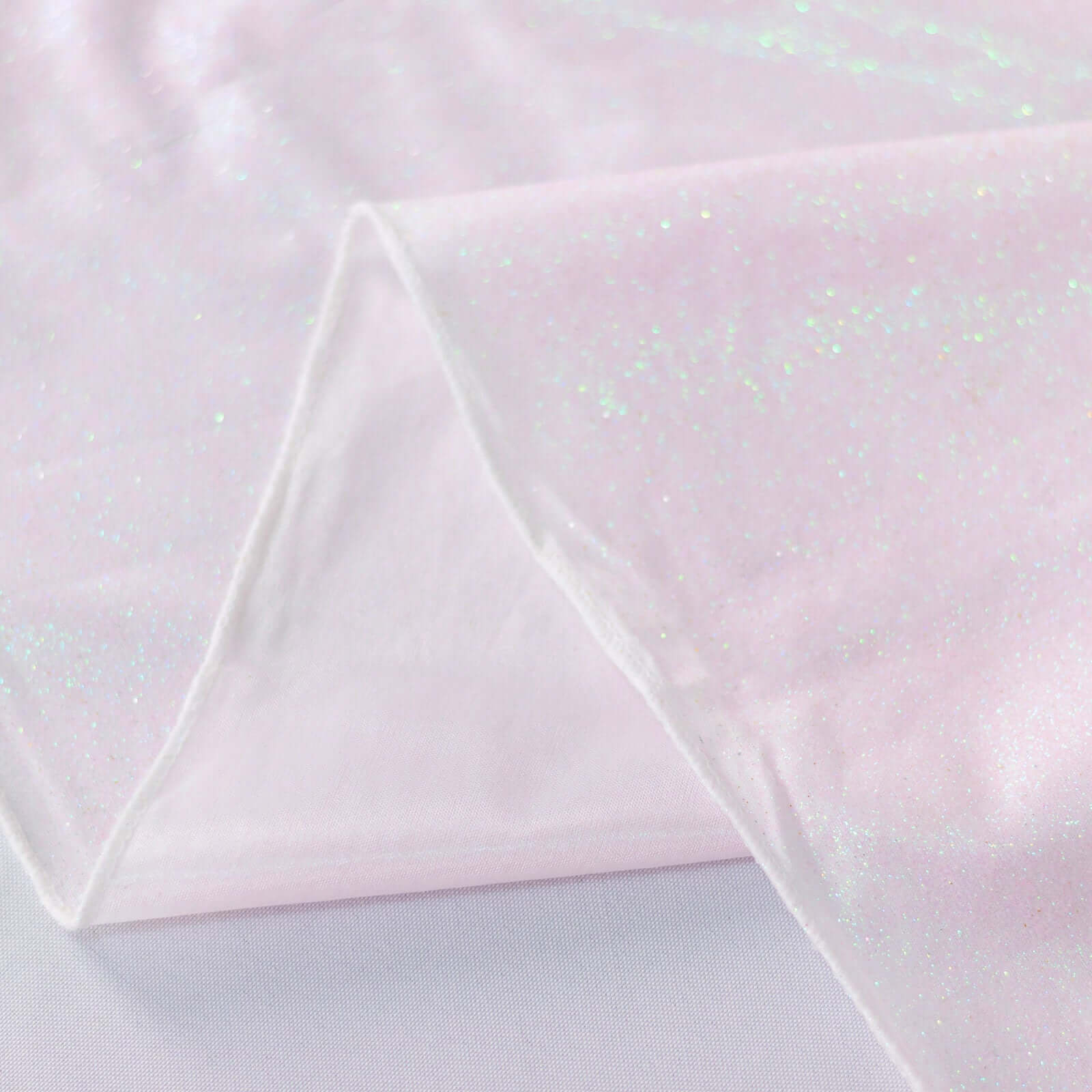 Polyester 72"x72" Table Overlay Square Tablecloth Iridescent - Glitter Sparkle Table Topper - Bell Racket Store