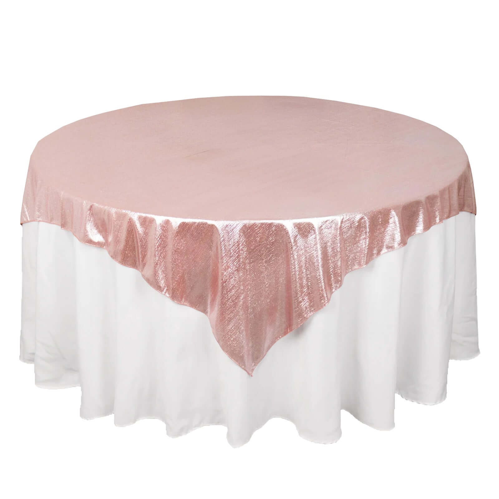 Polyester 72"x72" Table Overlay Square Tablecloth Rose Gold - Sequin Dots Wrinkle - Free Table Cover - Bell Racket Store