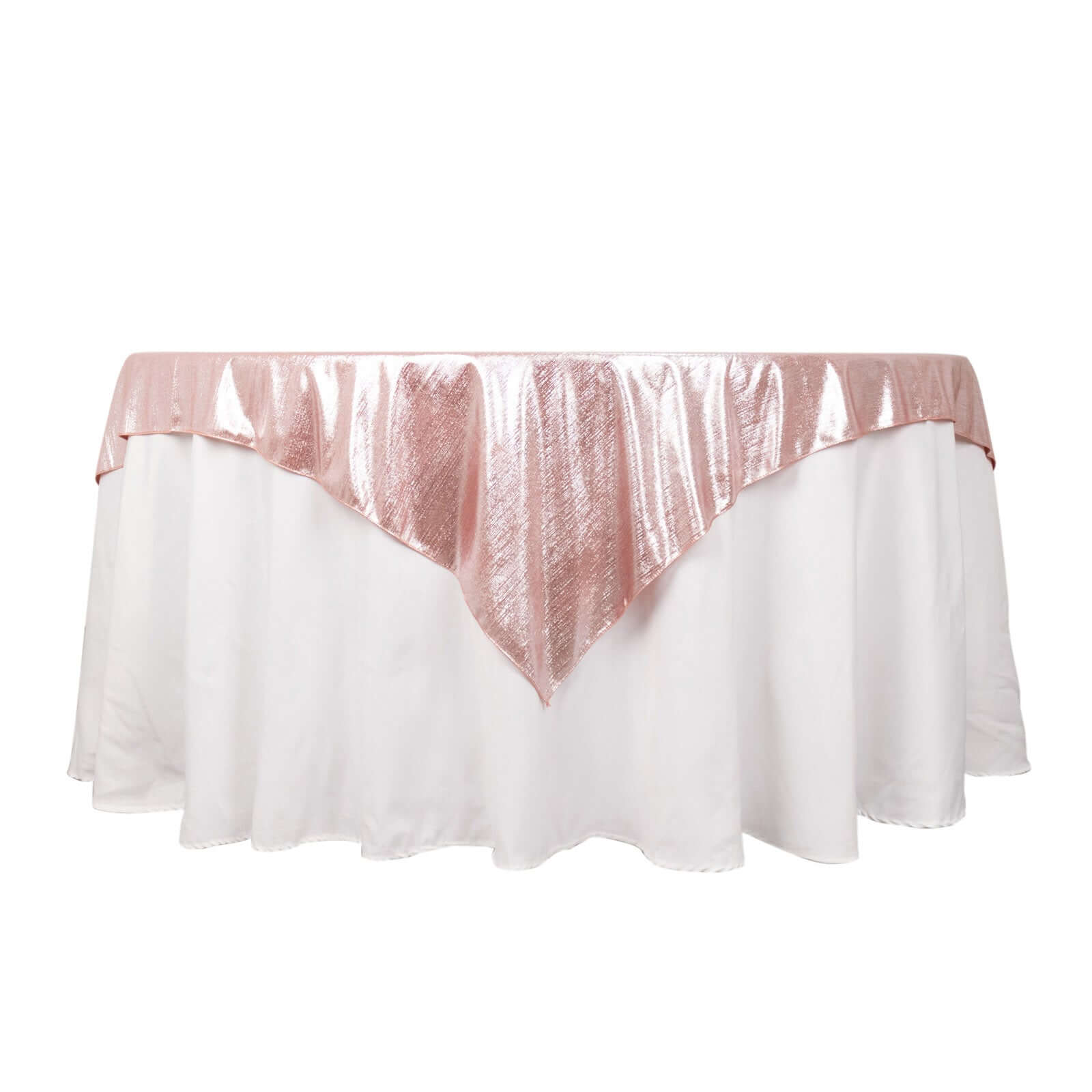 Polyester 72"x72" Table Overlay Square Tablecloth Rose Gold - Sequin Dots Wrinkle - Free Table Cover - Bell Racket Store