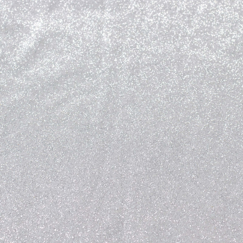 Polyester 72"x72" Table Overlay Square Tablecloth Silver - Glitter Sparkle Table Topper - Bell Racket Store