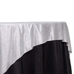 Polyester 72"x72" Table Overlay Square Tablecloth Silver - Glitter Sparkle Table Topper - Bell Racket Store