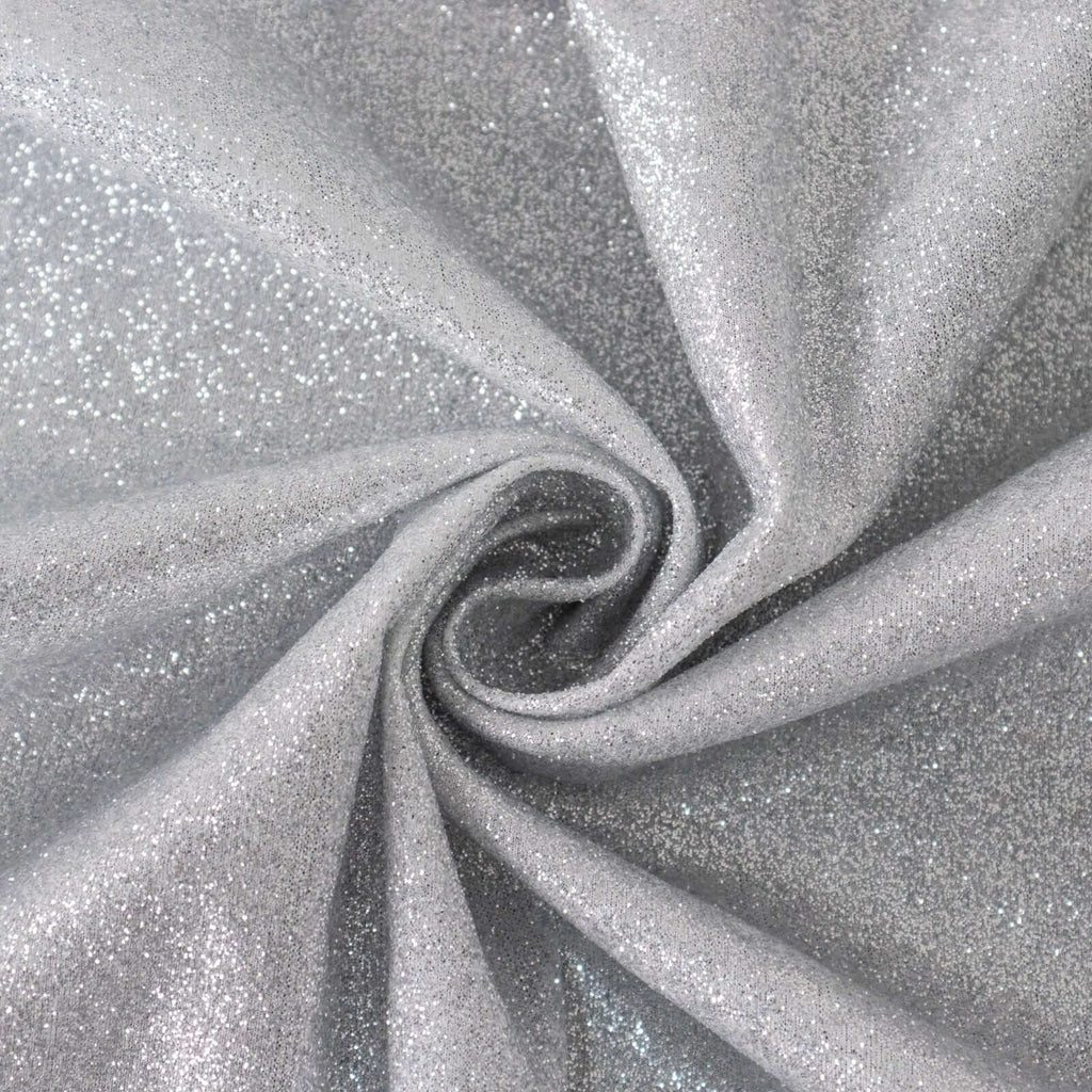 Polyester 72"x72" Table Overlay Square Tablecloth Silver - Glitter Sparkle Table Topper - Bell Racket Store