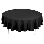 Polyester 90" Round Tablecloth Black - Stain and Wrinkle-Resistant Table Cover for Party & Gatherings