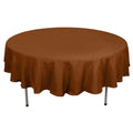 Polyester 90" Round Tablecloth Cinnamon Brown - Stain & Wrinkle - Resistant Table Cover - Bell Racket Store