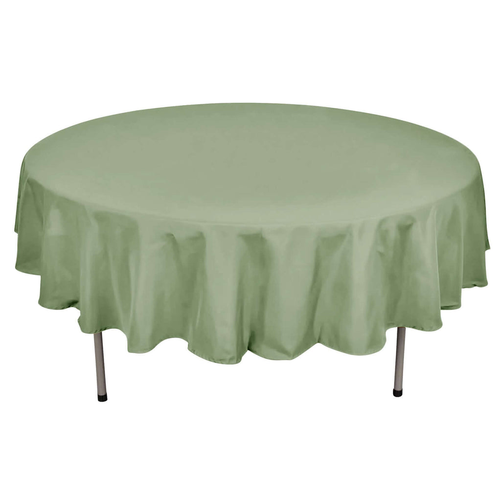 Polyester 90" Round Tablecloth Dusty Sage Green - Stain & Wrinkle-Resistant Table Cover