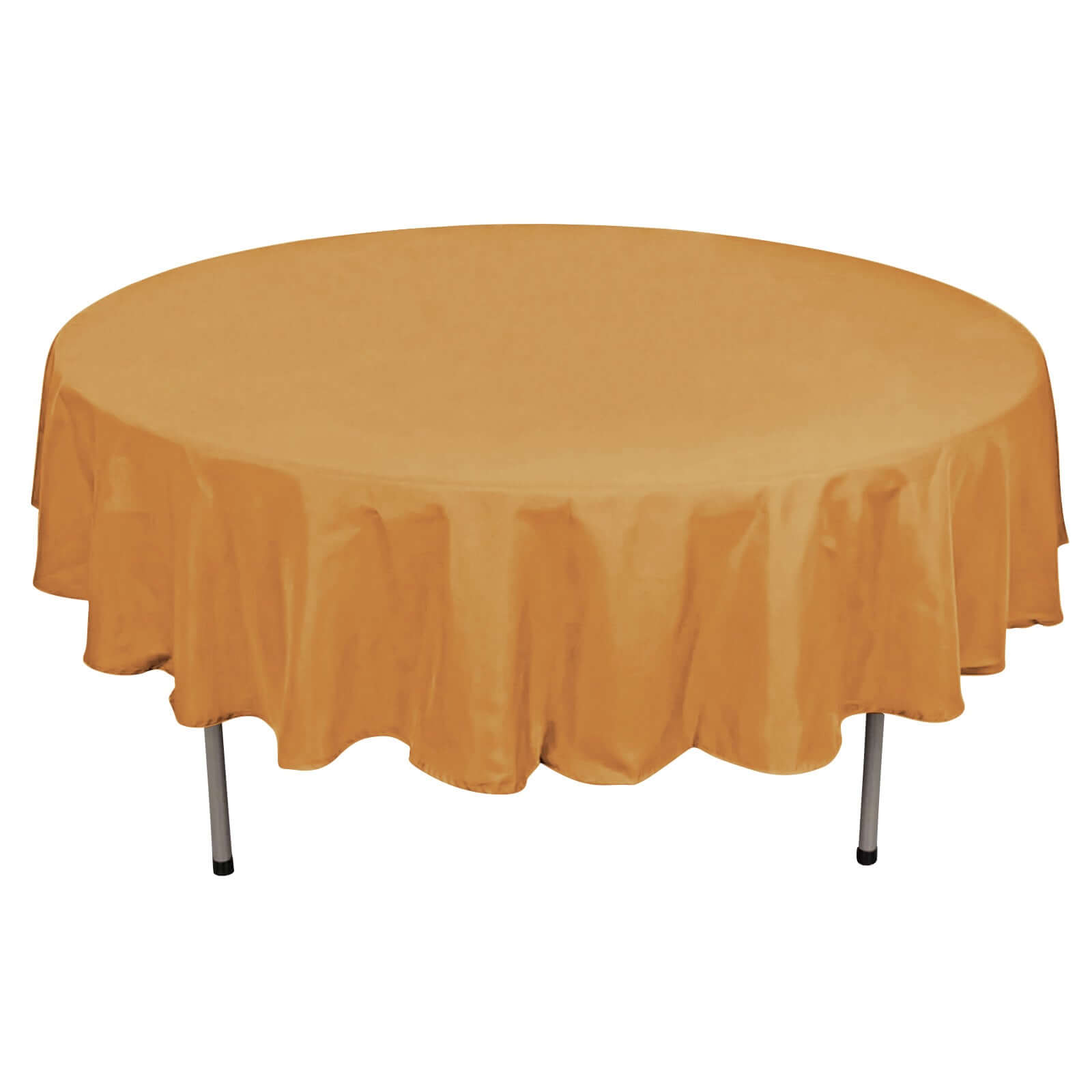 Polyester 90" Round Tablecloth Gold - Stain and Wrinkle-Resistant Table Cover for Party & Gatherings