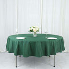 Polyester 90" Round Tablecloth Hunter Emerald Green - Stain & Wrinkle - Resistant Table Cover - Bell Racket Store