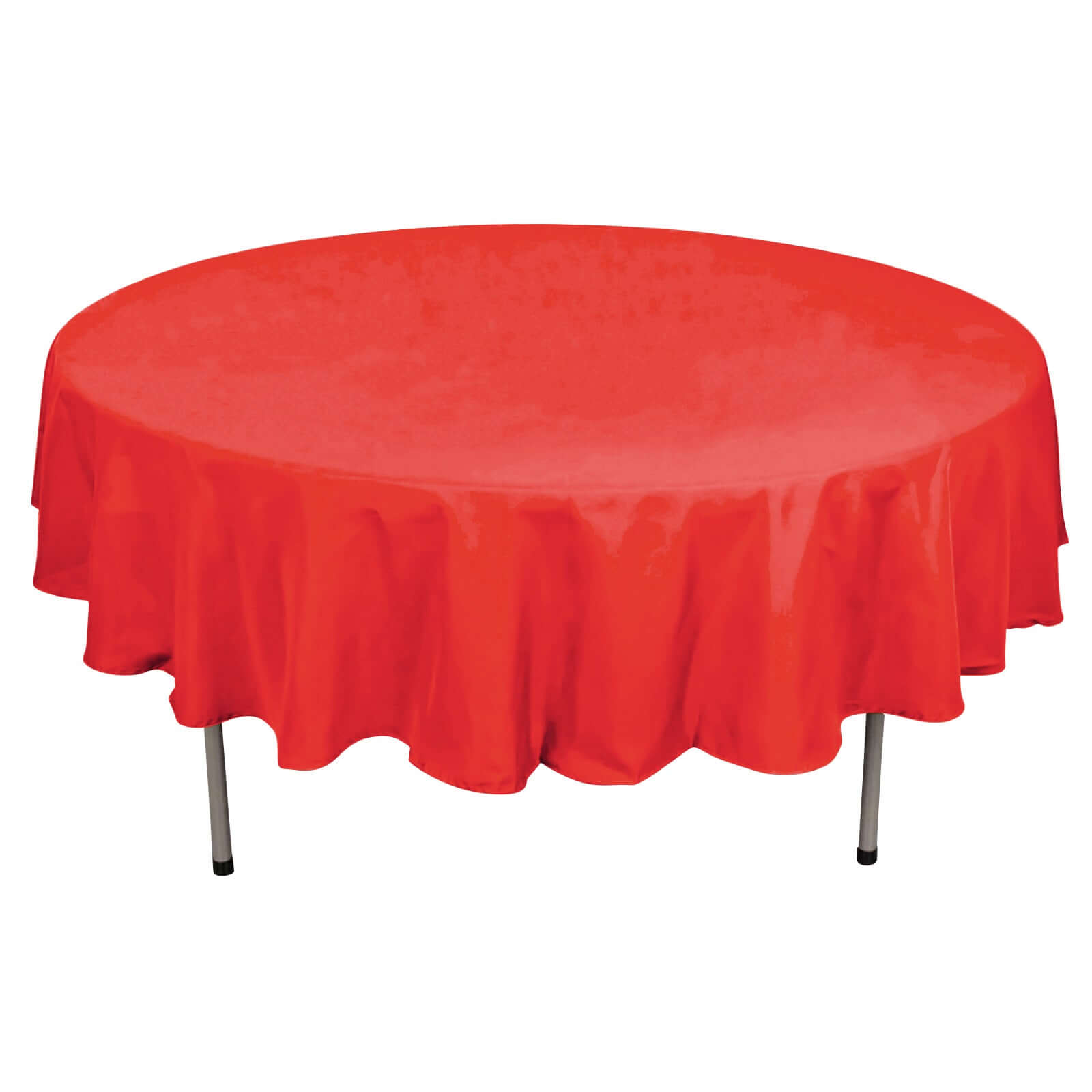 Polyester 90" Round Tablecloth Red - Stain & Wrinkle-Resistant Table Cover