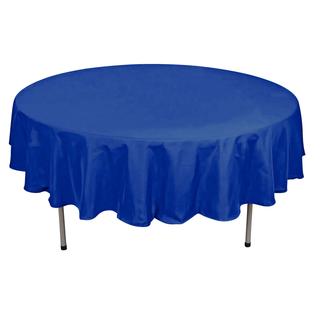 Polyester 90" Round Tablecloth Royal Blue - Stain & Wrinkle-Resistant Table Cover